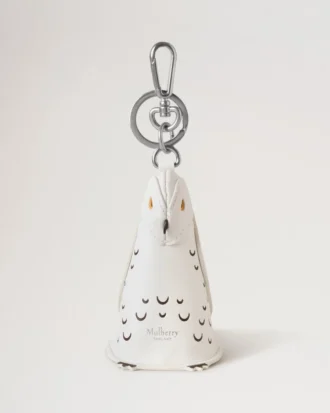 Case Keyring – Owl White Silky Calf Women