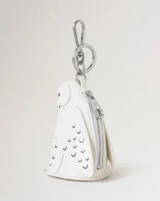 Case Keyring – Owl White Silky Calf Women
