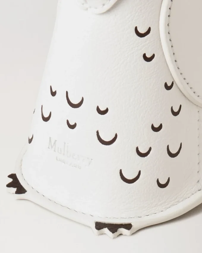Case Keyring – Owl White Silky Calf Women Case Keyring – Owl White Silky Calf Women
