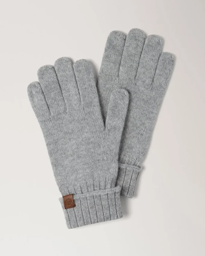 Cashmere Gloves Grey Melange Cashmere Men