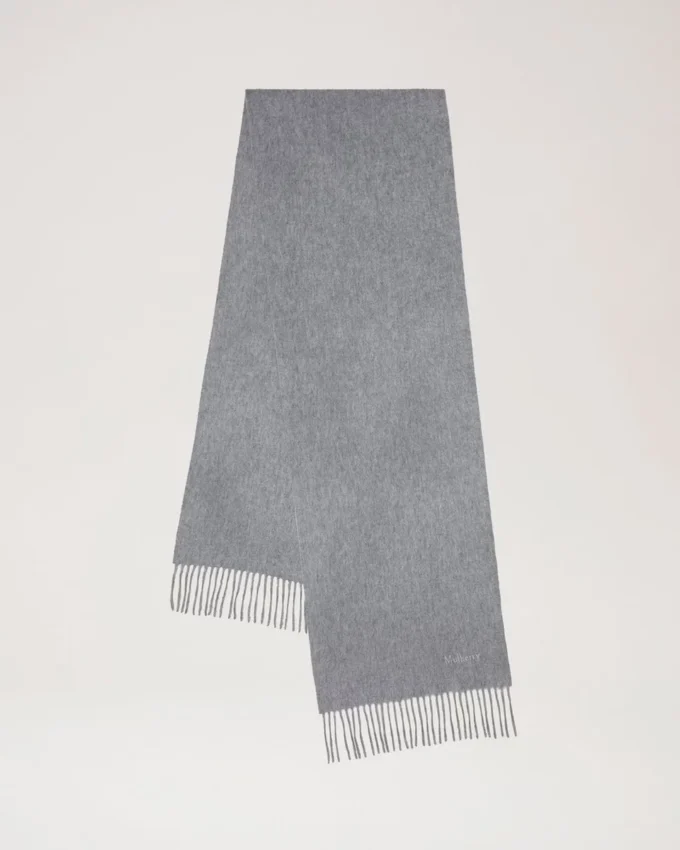 Cashmere Scarf Light Grey Melange Cashmere Wool Cashmere Scarf Light Grey Melange Cashmere Wool