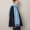 Cashmere Scarf Poplin Blue Cashmere Wool Women Cashmere Scarf Poplin Blue Cashmere Wool Women