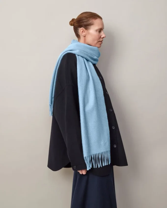 Cashmere Scarf Poplin Blue Cashmere Wool Women Cashmere Scarf Poplin Blue Cashmere Wool Women