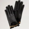 Chain Driving Gloves Black Nappa Women Chain Driving Gloves Black Nappa Women