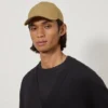 Check Lined Baseball Cap Camel Cotton Men Check Lined Baseball Cap Camel Cotton Men