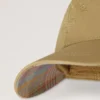 Check Lined Baseball Cap Camel Cotton Men Check Lined Baseball Cap Camel Cotton Men