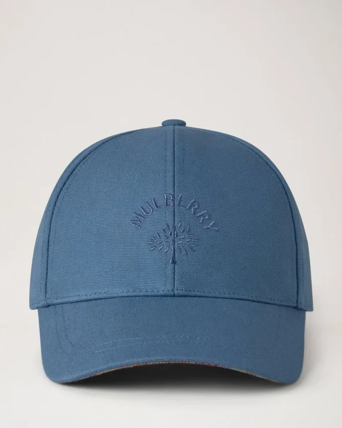 Check Lined Baseball Cap Denim Cotton Men Check Lined Baseball Cap Denim Cotton Men
