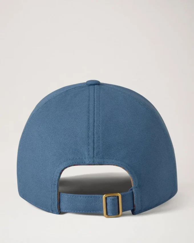 Check Lined Baseball Cap Denim Cotton Men Check Lined Baseball Cap Denim Cotton Men