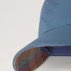 Check Lined Baseball Cap Denim Cotton Men Check Lined Baseball Cap Denim Cotton Men