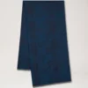 Check & Tree Rectangular Scarf Night Sky Wool Blend