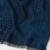 Check & Tree Rectangular Scarf Night Sky Wool Blend