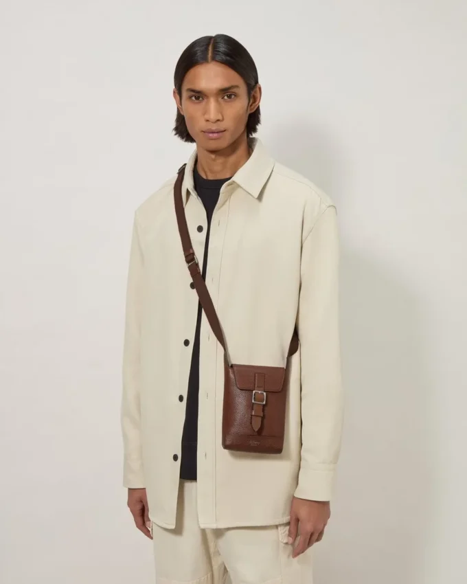 Chiltern Phone Pouch Oak Natural Vegetable Tanned