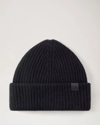 Chunky Ribbed Beanie Black Lambswool Men Chunky Ribbed Beanie Black Lambswool Men