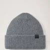 Chunky Ribbed Beanie Dark Grey Melange Lambswool