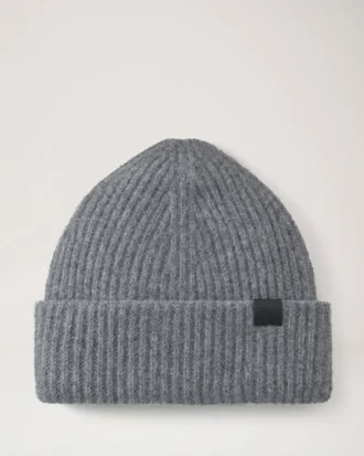Chunky Ribbed Beanie Dark Grey Melange Lambswool Chunky Ribbed Beanie Dark Grey Melange Lambswool
