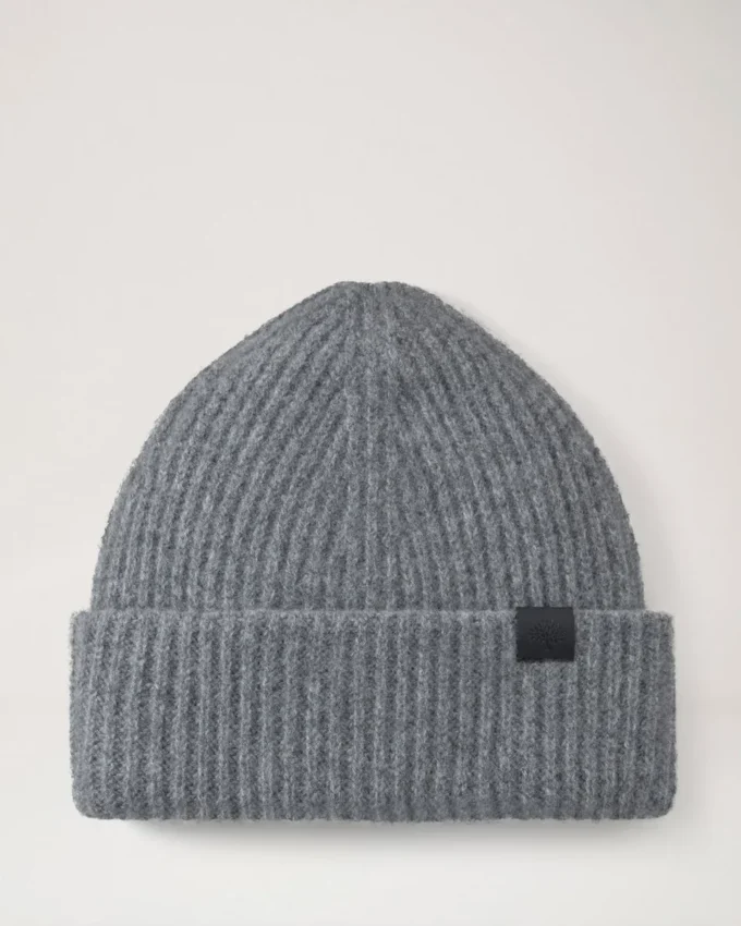 Chunky Ribbed Beanie Dark Grey Melange Lambswool