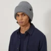 Chunky Ribbed Beanie Dark Grey Melange Lambswool