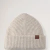 Chunky Ribbed Beanie Oat Lambswool Men