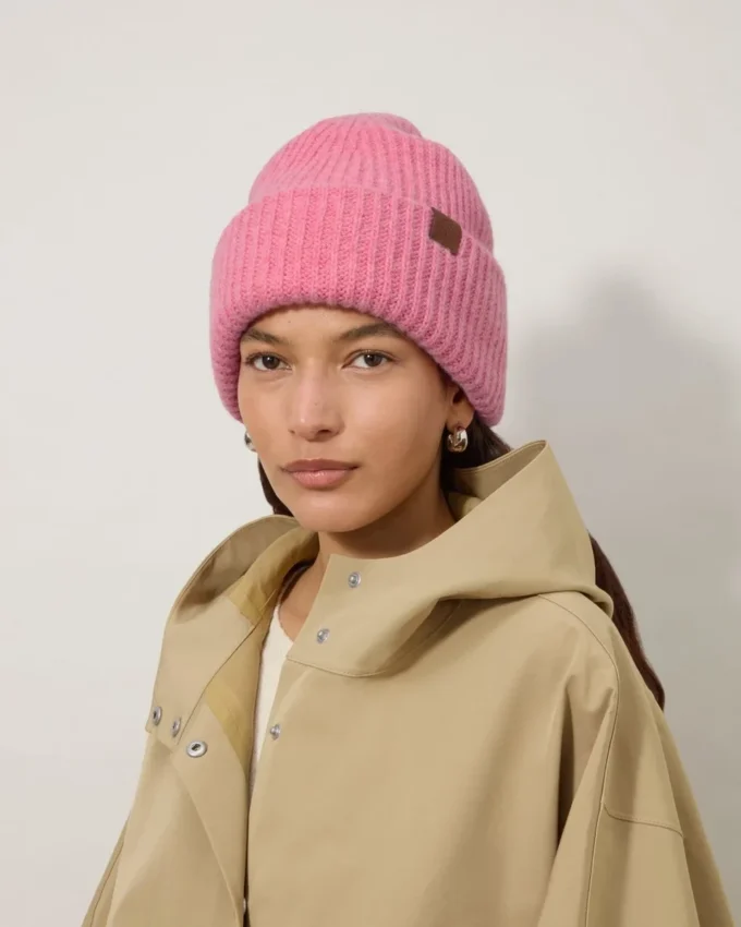 Chunky Ribbed Beanie Rhubarb Lambswool Men
