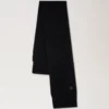 Chunky Ribbed Scarf Black Lambswool Women Chunky Ribbed Scarf Black Lambswool Women