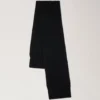 Chunky Ribbed Scarf Black Lambswool Women Chunky Ribbed Scarf Black Lambswool Women