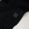 Chunky Ribbed Scarf Black Lambswool Women Chunky Ribbed Scarf Black Lambswool Women