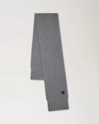 Chunky Ribbed Scarf Dark Grey Melange Lambswool Chunky Ribbed Scarf Dark Grey Melange Lambswool