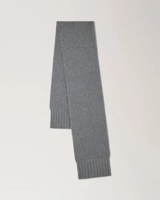 Chunky Ribbed Scarf Dark Grey Melange Lambswool Chunky Ribbed Scarf Dark Grey Melange Lambswool