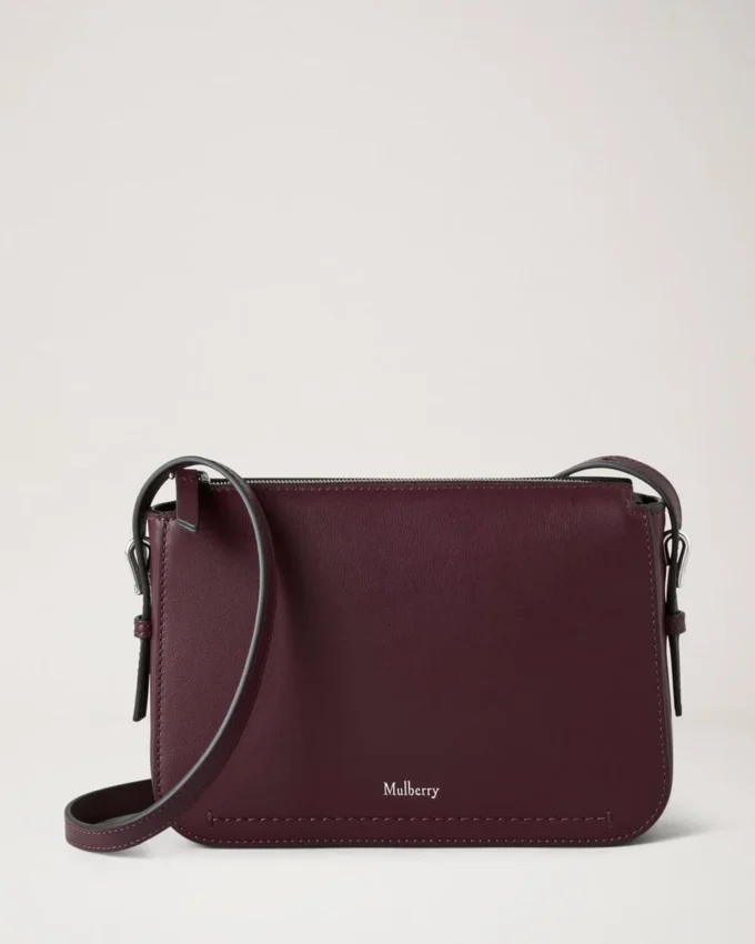 Clovelly Pouch Black Cherry Micro Classic Grain Clovelly Pouch Black Cherry Micro Classic Grain