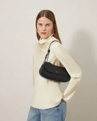 Clovelly Shoulder Bag Black Micro Classic Grain