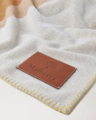 Colour Block Blanket Teak & Cream Lambswool Women Colour Block Blanket Teak & Cream Lambswool Women