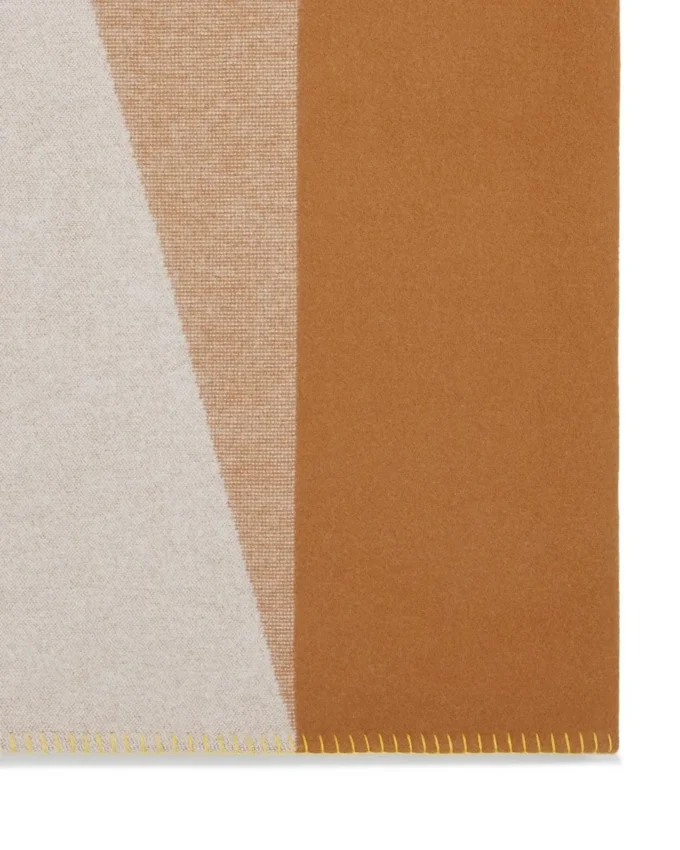 Colour Block Blanket Teak & Cream Lambswool Women Colour Block Blanket Teak & Cream Lambswool Women