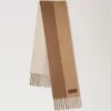 Colour Block Textured Scarf Camel & Eggshell Wool Blend Colour Block Textured Scarf Camel & Eggshell Wool Blend