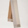 Colour Block Textured Scarf Camel & Eggshell Wool Blend Colour Block Textured Scarf Camel & Eggshell Wool Blend