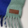 Colour Block Textured Scarf Ebony & Cobalt Blue Wool Blend Colour Block Textured Scarf Ebony & Cobalt Blue Wool Blend