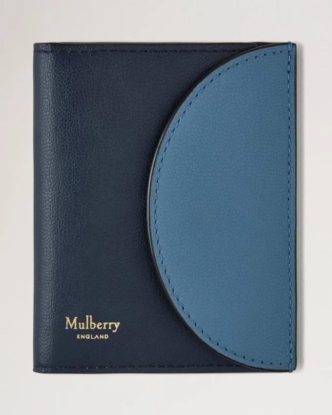 Compact Bifold Card Wallet Brighton Blue & Night Sky Micro Classic Grain