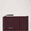 Continental Long Zipped Card Holder Black Cherry Small Classic Grain Continental Long Zipped Card Holder Black Cherry Small Classic Grain