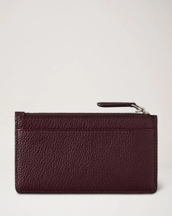Continental Long Zipped Card Holder Black Cherry Small Classic Grain Continental Long Zipped Card Holder Black Cherry Small Classic Grain