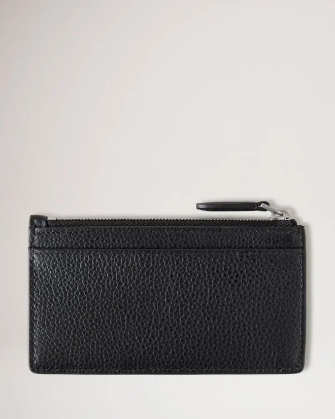 Continental Long Zipped Card Holder Black Small Classic Grain Continental Long Zipped Card Holder Black Small Classic Grain