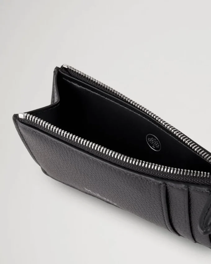 Continental Long Zipped Card Holder Black Small Classic Grain Continental Long Zipped Card Holder Black Small Classic Grain