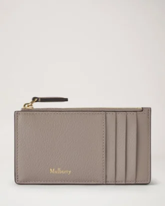 Continental Long Zipped Card Holder Cashmere Taupe Small Classic Grain