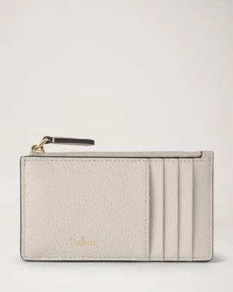 Continental Long Zipped Card Holder Chalk Small Classic Grain