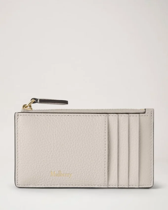 Continental Long Zipped Card Holder Chalk Small Classic Grain Continental Long Zipped Card Holder Chalk Small Classic Grain