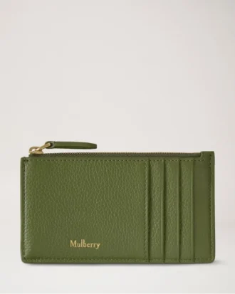 Continental Long Zipped Card Holder Fern Small Classic Grain