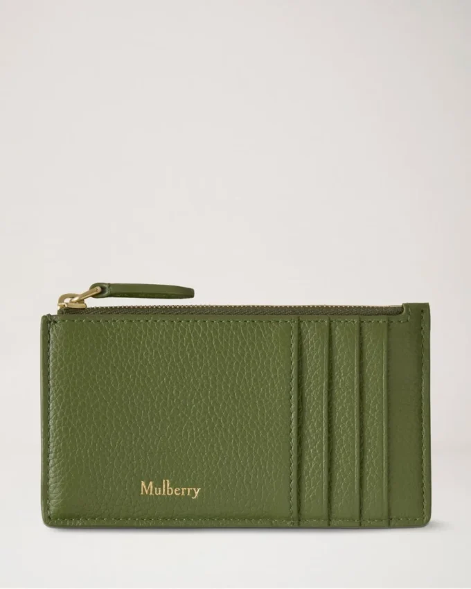 Continental Long Zipped Card Holder Fern Small Classic Grain Continental Long Zipped Card Holder Fern Small Classic Grain