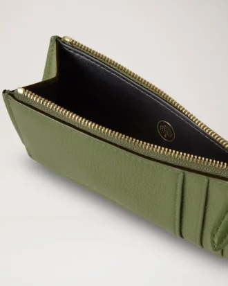 Continental Long Zipped Card Holder Fern Small Classic Grain
