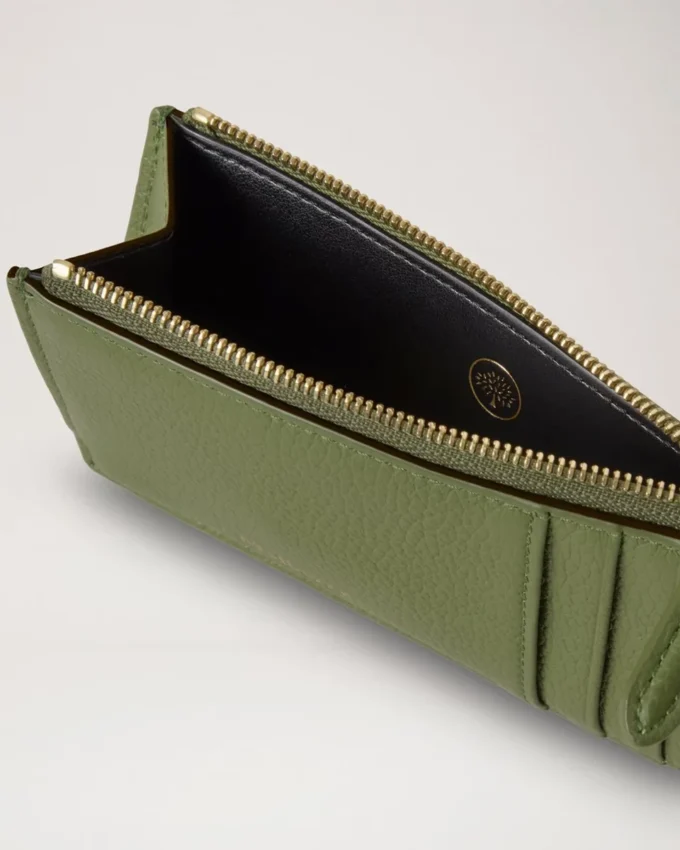 Continental Long Zipped Card Holder Fern Small Classic Grain Continental Long Zipped Card Holder Fern Small Classic Grain