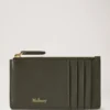 Continental Long Zipped Card Holder Juniper Green Small Classic Grain Continental Long Zipped Card Holder Juniper Green Small Classic Grain