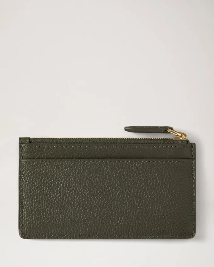 Continental Long Zipped Card Holder Juniper Green Small Classic Grain Continental Long Zipped Card Holder Juniper Green Small Classic Grain