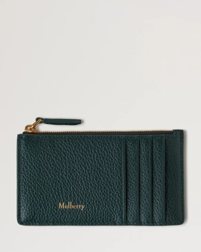Continental Long Zipped Card Holder Mulberry Green Small Classic Grain Continental Long Zipped Card Holder Mulberry Green Small Classic Grain